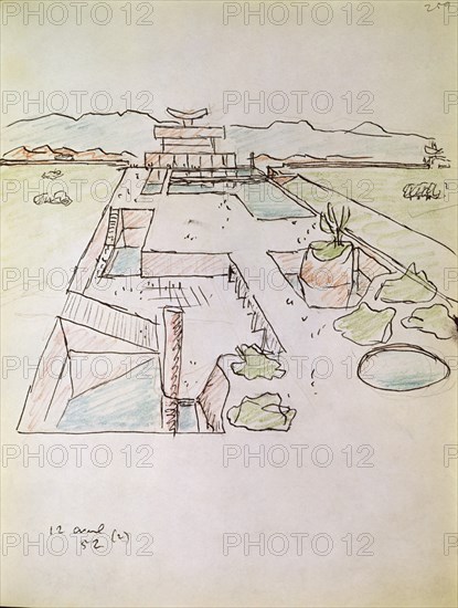 Le Corbusier, Dessin de l'ensemble architectural de Chandigarh