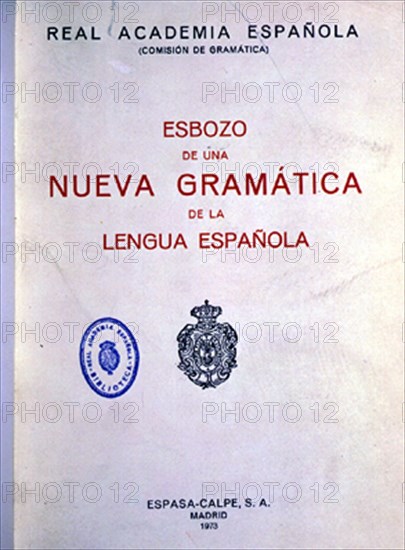 PORTADA-ESBOZO DE UNA NUEVA GRAMATICA DE LA LENGUA ESPAÑOLA 1973
MADRID, ACADEMIA DE LA LENGUA
MADRID

This image is not downloadable. Contact us for the high res.