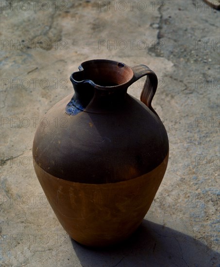 Glazed terracotta jar