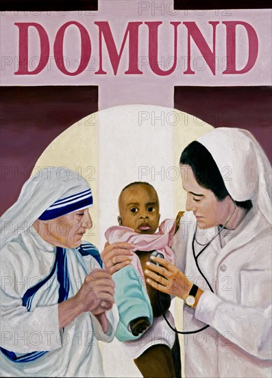 Poster showing Mother Teresa and Rosa Munoz