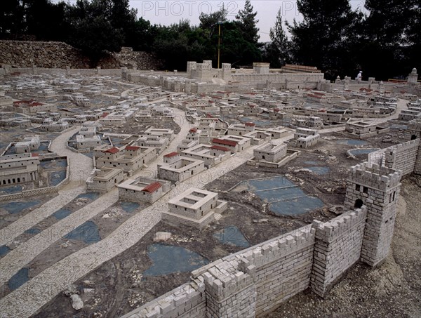 VISTA GENERAL DESDE EL NORTE-CIUDAD DE DAVID RECONSTRUIDA POR HERODES
JERUSALEN, MAQUETA DE JERUSALEN
ISRAEL