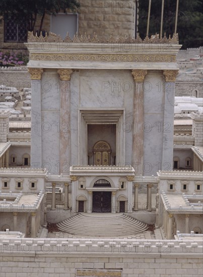 TEMPLO DE HERODES-PRIMER PATIO LLAMADO DE LAS MUJERES-RECONSTRUCCION ENTRE 25 AL 13 AC
JERUSALEN, MAQUETA DE JERUSALEN
ISRAEL