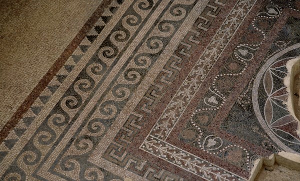 INTERIOR-DET MOSAICO DE MOTIVOS VEGETALES DEL SUELO PERTENECIENTE AL PERIODO DE HERODES
MASADA, PALACIO
ISRAEL