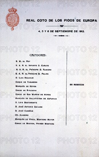 ESTADO DE CACERIA EN COTO DE PICOS DE EUROPA-SEPT 1912-TARJETA CON CAZADORES Y PIEZAS COBRAD
MADRID, PALACIO REAL-BIBLIOTECA
MADRID