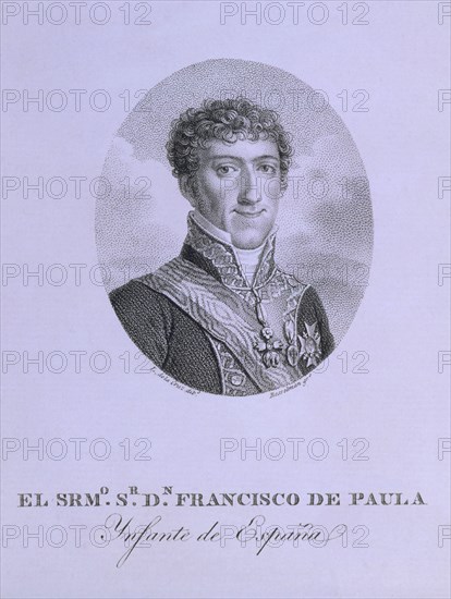CRUZ Y RIOS LUIS DE 1776/1853
GRABADO-INFANTE DON FRANCISCO DE PAULA
MADRID, BIBLIOTECA NACIONAL
MADRID