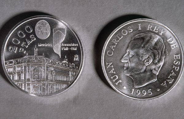 MONEDA DE 2000 PESETAS DE 1995-ANVERSO Y REVERSO-FONDO MONETARIO INTERNAC/BANCO DE ESPAÑA