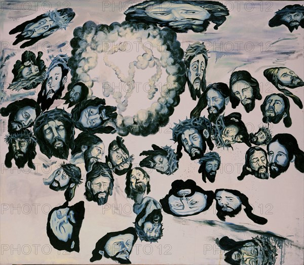 OCAMPO MANUEL 1965-
EL DEMONIO VIVE EN MI CULO CAGANDO CARAS DE CRISTO II, 1998
MADRID, GALERIA SOLEDAD LORENZO
MADRID