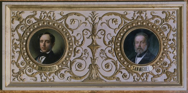 CASADO ALISAL/CORTELLINI HDEZ
SALON CONFERENCIAS-DET MEDALLON:JUAN DONOSO CORTES Y EVARISTO S MIGUEL Y VALLEDOR 1866
MADRID, CONGRESO DE LOS DIPUTADOS-PINTURA
MADRID