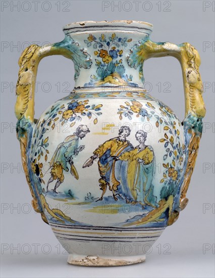 MAESTRO FLOR DE LA PATATA
JARRON CON ESCENA CORTESANA-TALAVERA S XVII
MADRID, COLECCION PARTICULAR
MADRID