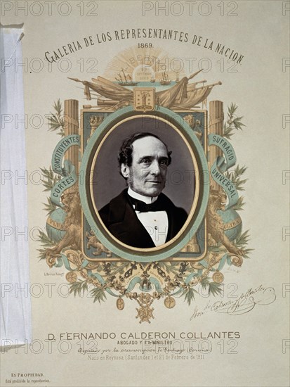 GALERIA REPRESENTANTES DE LA NACION 1869-D.FDO CALERON COLLANTES- 1799/1864- DIPUTADO DE SANTIAGO(CO
MADRID, CONGRESO DE LOS DIPUTADOS-BIBLIOTECA
MADRID