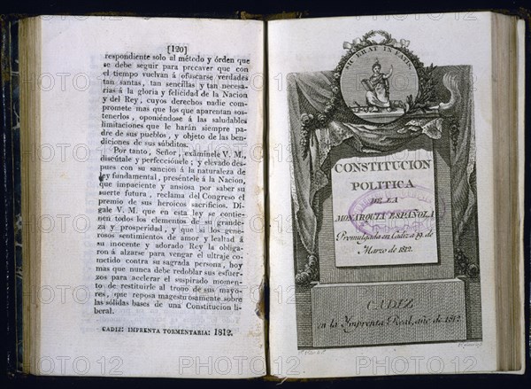 CONSTITUCION POLITICA DE LA MONARQUIA ESPAÑOLA PROMULGADA EN CADIZ EL 19/3/1812-DOBLE PAGINA 120
MADRID, CONGRESO DE LOS DIPUTADOS-BIBLIOTECA
MADRID
This image is not downloadable. Contact us for the high res.