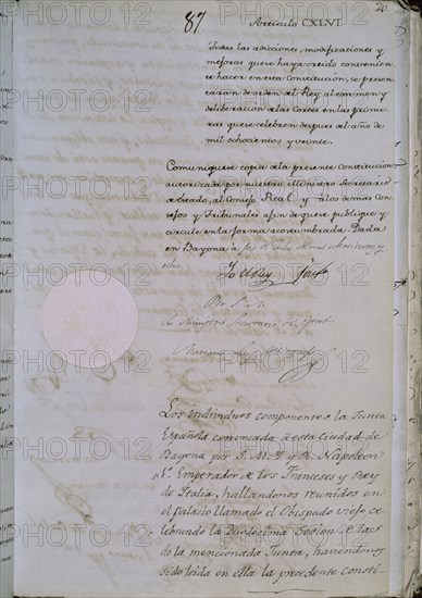 CONSTITUCION DE BAYONA 6 DE JULIO DE 1808 - PAGINA 20
MADRID, CONGRESO DE LOS DIPUTADOS-BIBLIOTECA
MADRID