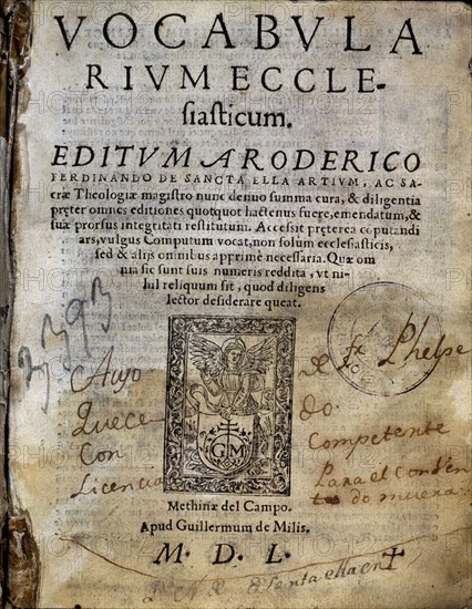 Santaella, Flyleaf of 'Vocabularium Eclesiasticum'