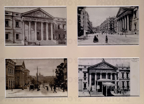 4 FOTOGRAFIAS ANTIGUAS DEL CONGRESO DE DIPUTADOS Y CARRERA SAN JERONIMO
MADRID, CONGRESO DE LOS DIPUTADOS-BIBLIOTECA
MADRID