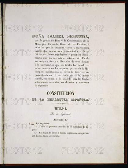 MODIFICACION DE LA CONSTITUCION DE 1837-PROMULGADA EL 18 DE JUNIO- CONSTITUCION DE 1845
MADRID, CONGRESO DE LOS DIPUTADOS-BIBLIOTECA
MADRID