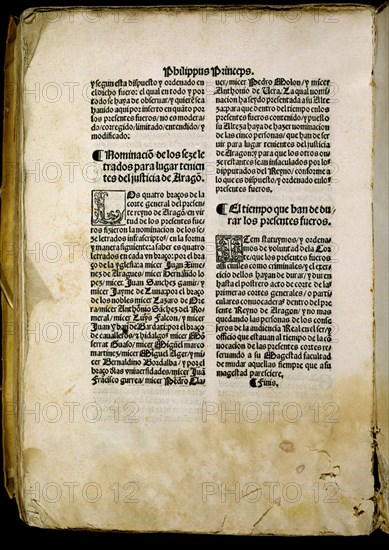 PHILIPPUS PRINCEPS-"NOMINAC LETRADOS PARA LUGARTENIENTE DE JUSTICIA DE ARAGON"TIEMPO DURACION DE FUE
MADRID, CONGRESO DE LOS DIPUTADOS-BIBLIOTECA
MADRID
This image is not downloadable. Contact us for the high res.