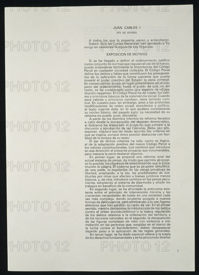 Text certifying the adoption of the Spanish Constitution