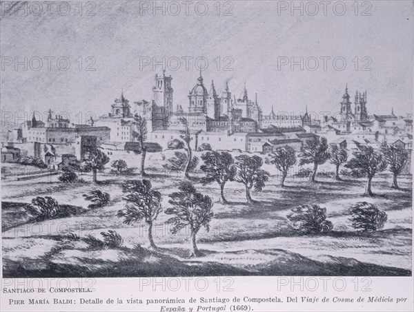 BALDI PIER MARIA
DIBUJO-DET VISTA DE SANTIAGO DE COMPOSTELA"DEL VIAJE DE COSME DE MEDICIS POR ESPAÑA Y PORTUGAL"(1669
MADRID, COLECCION PARTICULAR
MADRID