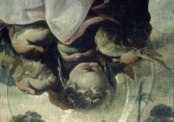 Zurbaran, L'Immaculée (détail des chérubins aux pieds de la Vierge)