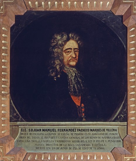 JUAN MANUEL FERNANDEZ PACHECO/ MARQUES DE VILLENA/ PRIMER DIRECTOR/ +1725/ O/L
MADRID, ACADEMIA DE LA LENGUA
MADRID

This image is not downloadable. Contact us for the high res.