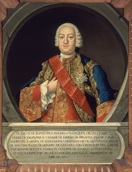 JUAN LOPEZ PACHECO- MARQUES DE VILLENA-DUQUE DE ESCALONA-CUARTO DIRECTOR DE LA ACADEMIA- (+1751) O/L
MADRID, ACADEMIA DE LA LENGUA
MADRID

This image is not downloadable. Contact us for the high res.