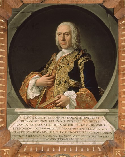JOSE DE CARVAJAL Y LANCASTER ( 1698 -1754)- O/L-  PROTECTOR  DE LAS NOBLE ARTES- QUINTO DIRECTOR
MADRID, ACADEMIA DE LA LENGUA
MADRID