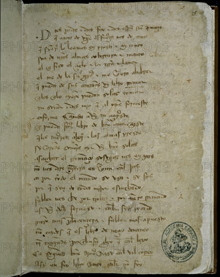 HITA ARCIPRESTE 1283/1350
MANUSCRITO DEL LIBRO DEL BUEN AMOR/ S XIV
MADRID, ACADEMIA DE LA LENGUA
MADRID