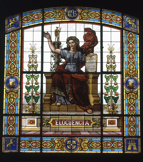 SALON DE ACTOS / VIDRIERA CENTRAL CON LA REPRESENTACION DE LA ELOCUENCIA/ 1893
MADRID, ACADEMIA DE LA LENGUA
MADRID