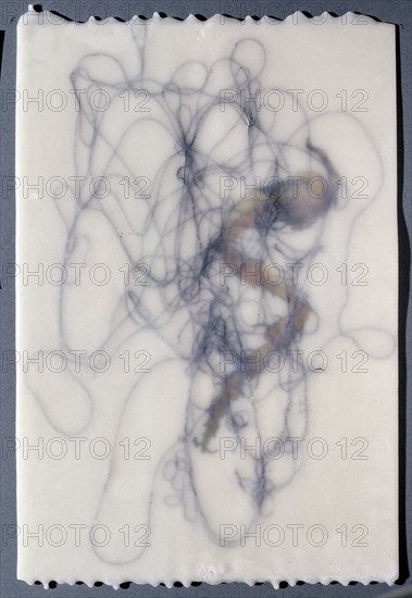 SICILIA JOSE MARIA 1954/
SERIE SPELL BOUNL XII - 1992 - Acuarela - Hilos y Cera - 43 x 28 cm
MADRID, COLECCION PARTICULAR
MADRID