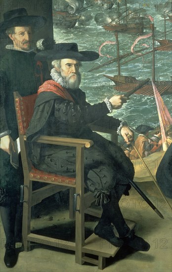 Zurbaran, Defence of Cadiz against the English - Don Fernando Giron and his Secretary (detail)