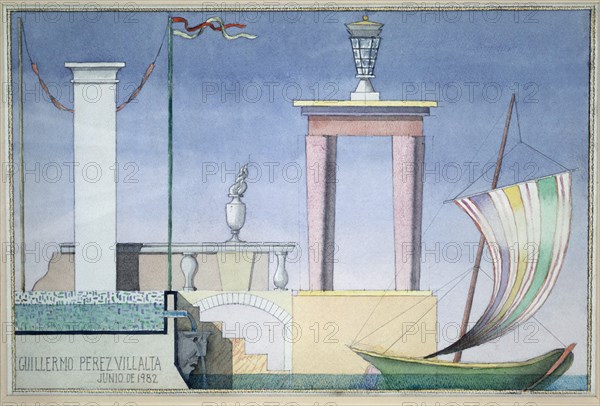 PEREZ VILLALTA GUILLERMO 1948-
FINAL DE UN ACUEDUCTO Y EMBARCADERO EN LA LAGUNA ESTIGIA (II)-1982- DOS HOJAS DE 31 X 46 CM- ACUAREL
MADRID, GALERIA SOLEDAD LORENZO
MADRID