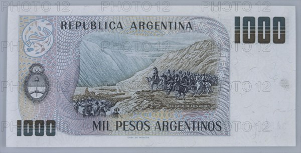 BILLETE DE MIL PESOS ARGENTINOS - REVERSO