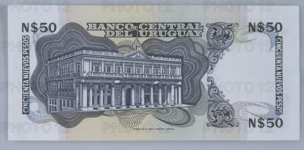 BILLETE DE CINCUENTA NUEVOS PESOS URUGUAYOS - REVERSO