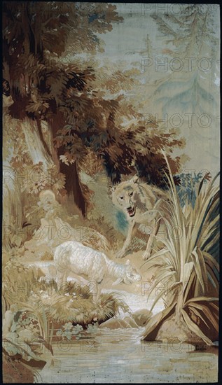 GABE NICOLAS EDUARDO 1814-1865
TAPIZ - FABULA DEL LOBO Y LA OVEJA
MADRID, BANCO DE ESPAÑA-COLECCIÓN ARTE
MADRID