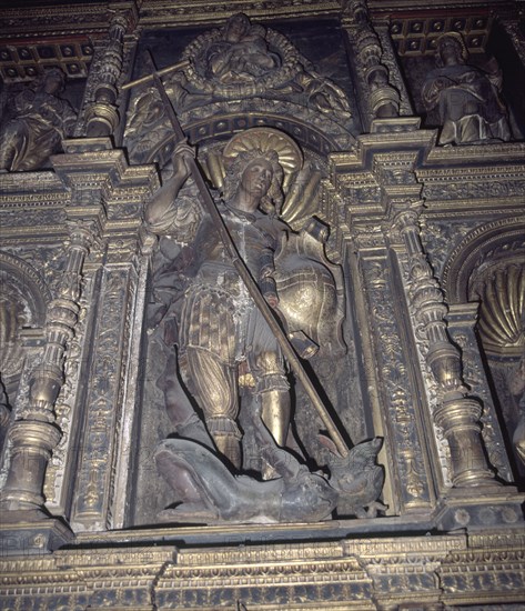 MORLANES GIL (HIJO)/JOLY G
SAN MIGUEL ARCANGEL EN EL RETABLO DE LA CAPILLA DE SAN MIGUEL- 1523- HORNACINA CENTRAL
JACA, CATEDRAL
HUESCA