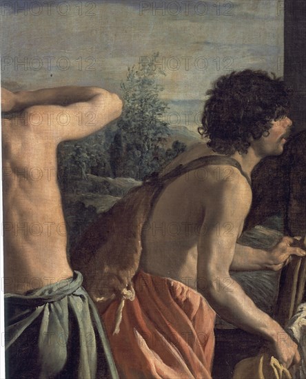 Velázquez, Joseph's tunic (detail Joseph's brothers)