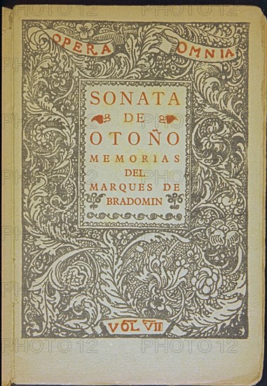 VALLE INCLAN RAMON 1866-1936
PORTADA DE "SONATA DE OTOÑO-MEMORIAS DEL MARQUES DE BRADOMIN"-OPERA OMNIA VOL VII-1930