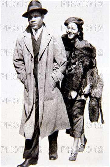 EL BOXEADOR JOE LOUIS Y SU ESPOSA - 1936