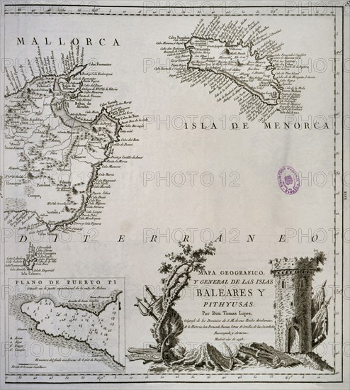 LOPEZ TOMAS 1730/1802
MAPA GEOGRAFICO Y GENERAL DE LAS ISLAS BALEARES Y PITHYUSAS - 1793
MADRID, BIBLIOTECA NACIONAL MAPAS
MADRID