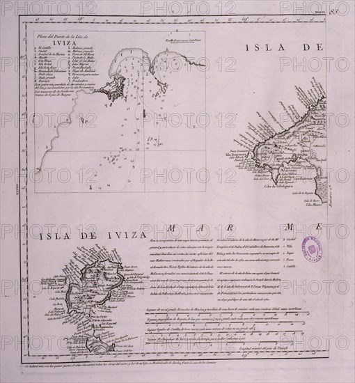 LOPEZ TOMAS 1730/1802
DET DE IBIZA EN EL MAPA GEOGRAFICO Y GENERAL DE LAS ISLAS BALEARES Y PITHYUSAS - 1793
MADRID, BIBLIOTECA NACIONAL MAPAS
MADRID