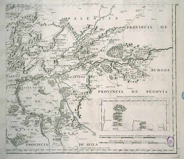 LOPEZ TOMAS 1730/1802
MAPA DE LA PROVINCIA DE VALLADOLID DEDICADO A DON  PEDRO DE ALCANTARA - 1779 - (4ª PARTE)
MADRID, BIBLIOTECA NACIONAL MAPAS
MADRID