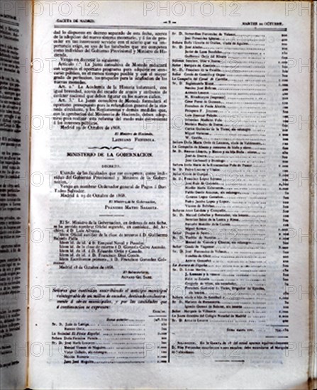 GACETA DE MADRID - DECRETO DE CREACION DE LA PESETA - S XIX
MADRID, SENADO-BIBLIOTECA
MADRID