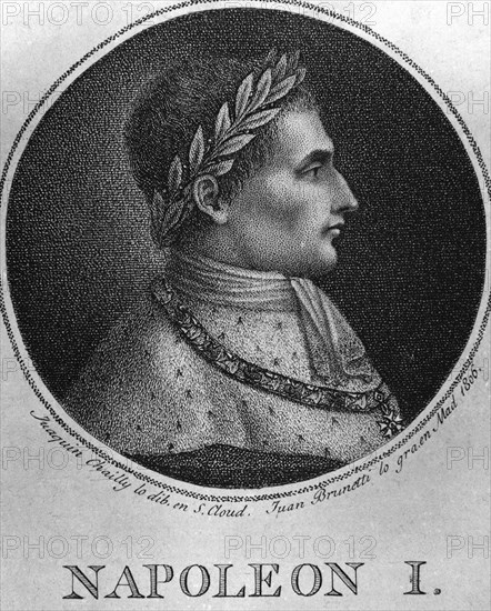 CHAILLY JOAQUIN
NAPOLEON I EMPERADOR DE LOS FRANCESES Y REY DE ITALIA - GRABADO POR JUAN BRUNETTI EN 1806
MADRID, MUSEO MUNICIPAL
MADRID