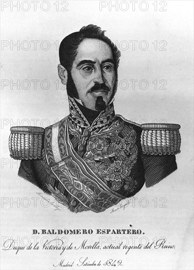 BALDOMERO ESPARTERO DUQUE DE LA VICTORIA Y DE MORELLA ACTUAL REGENTE DEL REINO- GRABADO 1842
MADRID, MUSEO ROMANTICO
MADRID