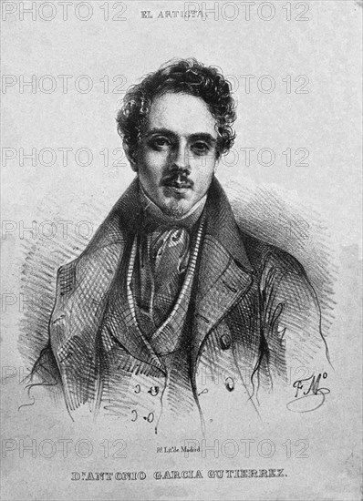 RETRATO DE DON ANTONIO GARCIA GUTIERREZ - LITOGRAFIA S XIX
MADRID, MUSEO ROMANTICO
MADRID