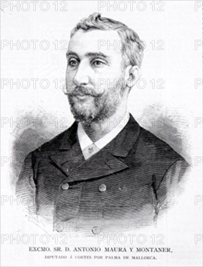RETRATO DE ANTONIO MAURA Y MONTANER - 1853/1925 - DIPUTADO A CORES POR PALMA DE MALLORCA - GRABADO S
MADRID, BIBLIOTECA NACIONAL
MADRID