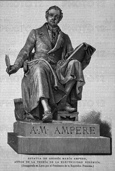 ESTATUA DE ANDRE MARIE AMPERE - AUTOR DE LA TEORIA DE LA ELECTRICIDAD DINAMICA - S XIX
MADRID, BIBLIOTECA NACIONAL
MADRID