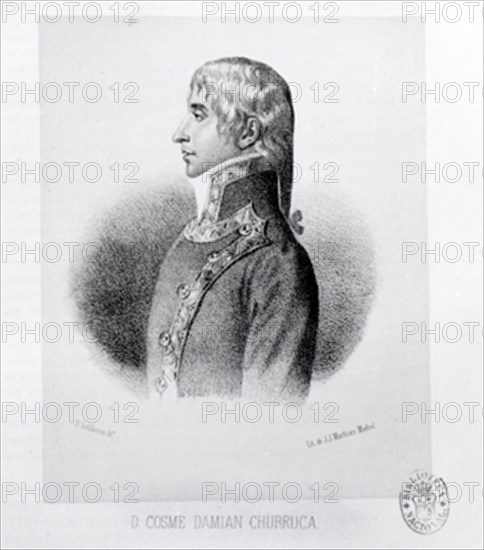 VALDIVIESO D
COSME DAMIAN CHURRUCA - ILUSTRACION DE HISTORIA DE LA MARINA REAL ESPAÑOLA DE JOSE MARCHS - 1854
MADRID, BIBLIOTECA NACIONAL ESTAMPAS
MADRID
This image is not downloadable. Contact us for the high res.