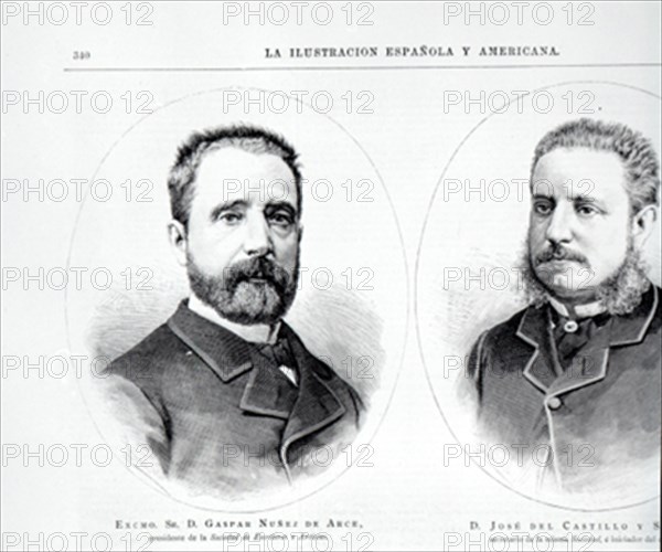 GASPAR NUÑEZ DE ARCE - PRESIDENTE DE LA SOCIEDAD DE ESCRITORES Y ARTISTAS - 1834/1903
MADRID, BIBLIOTECA NACIONAL PERIODICOS
MADRID