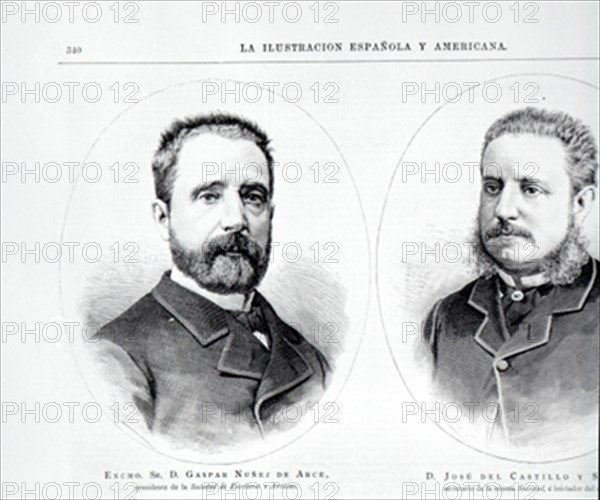 GASPAR NUÑEZ DE ARCE - PRESIDENTE DE LA SOCIEDAD DE ESCRITORES Y ARTISTAS - 1834/1903
MADRID, BIBLIOTECA NACIONAL PERIODICOS
MADRID